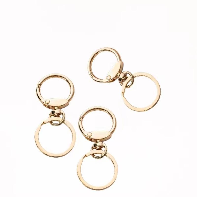 Отворен O-пръстен спусък кръг Snap Carabiner Spring Ring Round Key Ring Wallet Metal Keychain